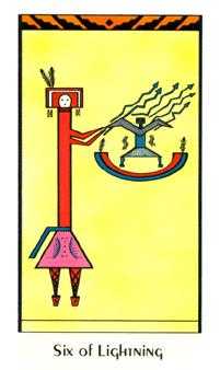 Six of Lightening (Wands)