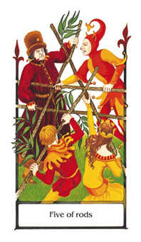 Five of Rods (Wands)