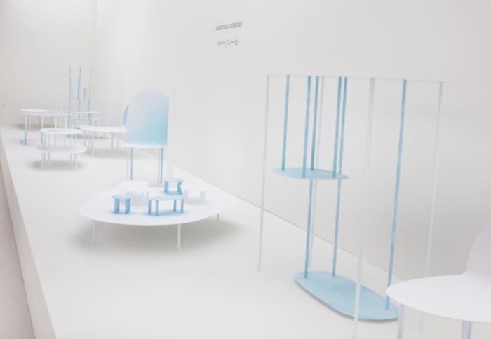 View of some pieces from the Watercolour Collection presented at Design Miami/ Basel by Nendo View of some pieces from the Watercolour Collection presented at Design Miami/ Basel by Nendo