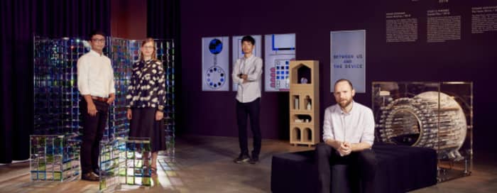 The three winning designers of -The Swarovski designers of the future award- with their creations The three winning designers of -The Swarovski designers of the future award- with their creations