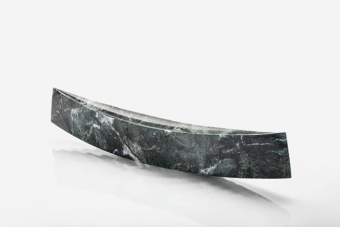 The marble version of Gondola, a minimalist sculpture-container by Danese Milano. The marble version of Gondola, a minimalist sculpture-container by Danese Milano.