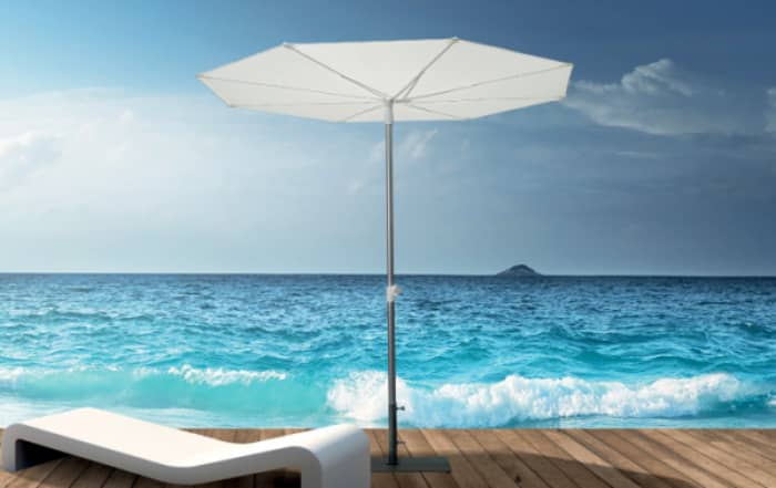 Revo sun umbrella is perfect for summer entertaining with a minimalist style