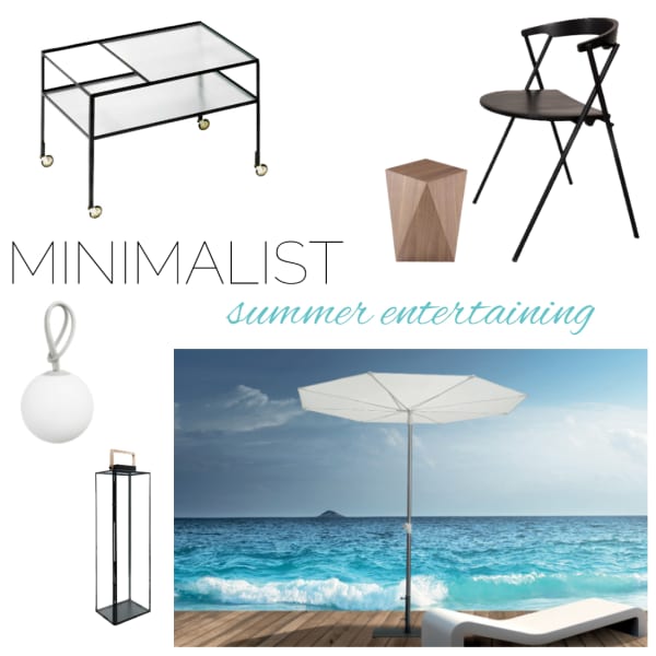 Minimalist summer entertaining moodboard