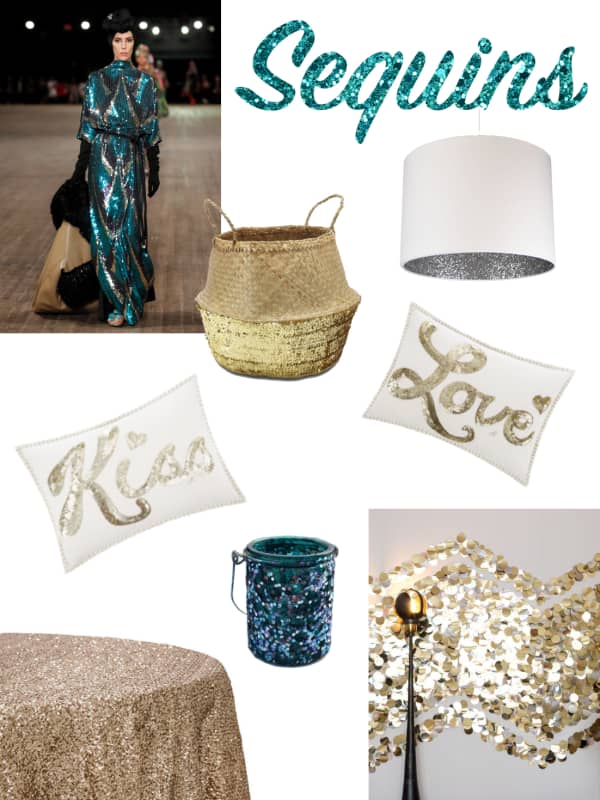 Sequins mood board: a selection of furniture and accessories. Sequins mood board: a selection of furniture and accessories.