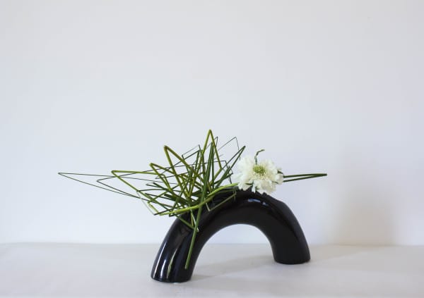 Ikebana abstract arrangement, perfect décor in a minimalist interior.