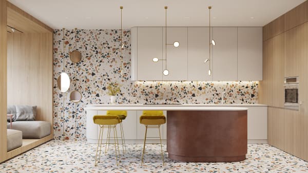 Terrazzo kitchen.