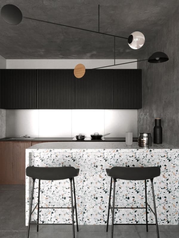 Terrazzo minimal kitchen.