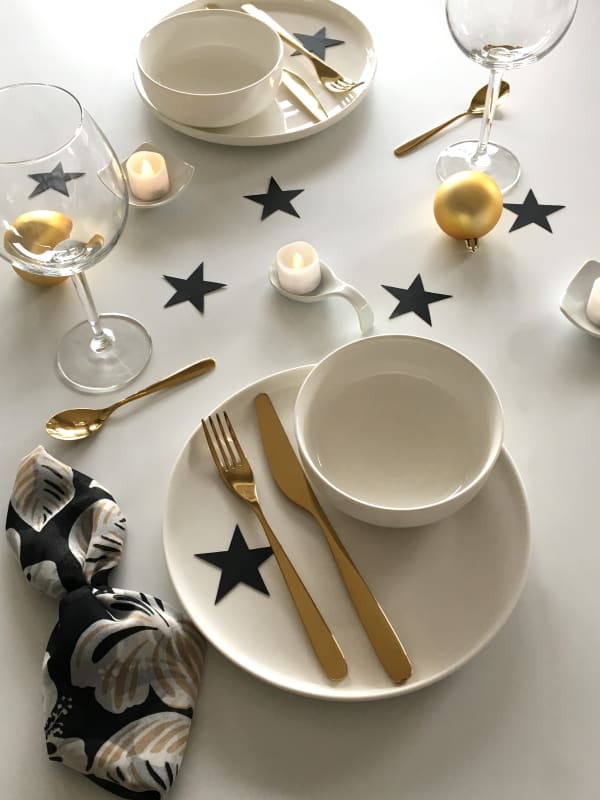 A different close-up view of the place setting.