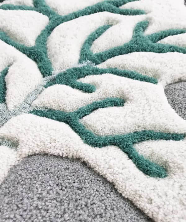 Detail of the coral reef textile art.