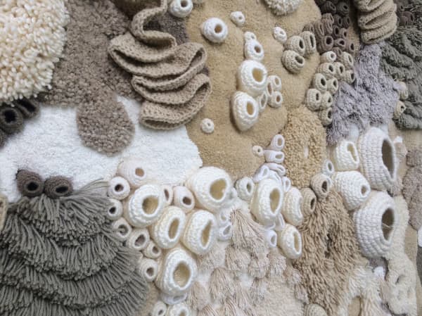 Detail of the coral reef textile art.