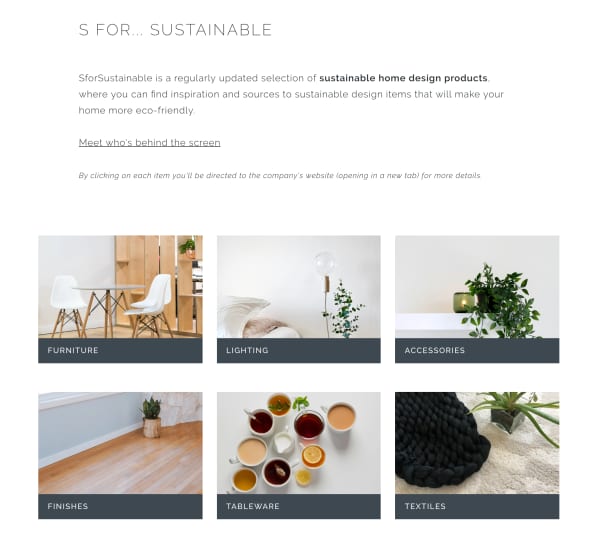 Screenshot of the SforSustainable page.