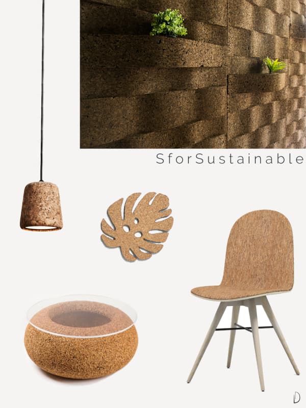 Cork furniture and accessories.