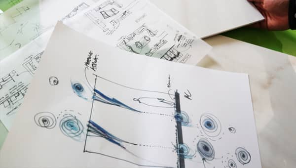 A sketch of the MateriAttiva event at Milan Design Week 2019.