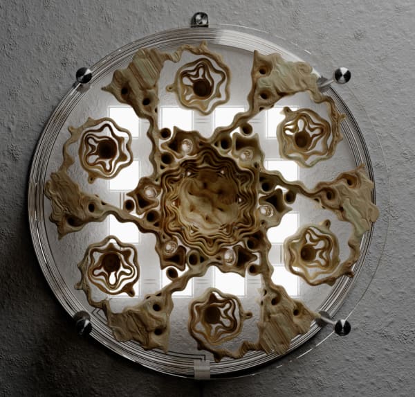 Wall lamp reproducing natural fractals.
