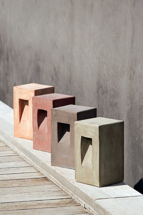 Terracotta lantern in several earthy colours.