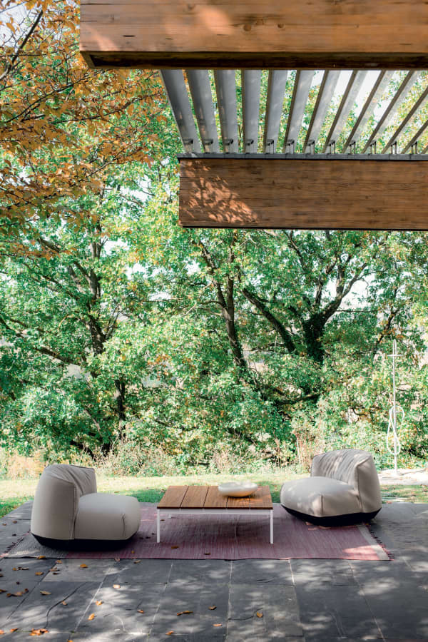Fluffy outdoor chairs.