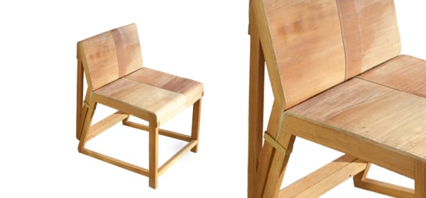 Palm leather chair.