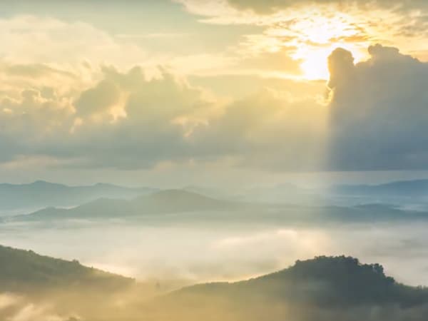 Morning sky landscape that inspired Tranquil Dawn.