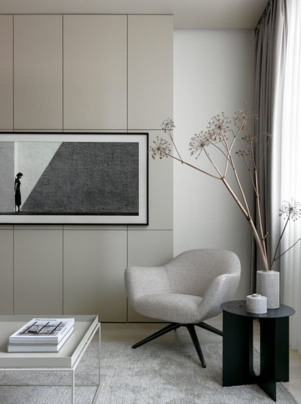 Reading nook in a contemporary home.
