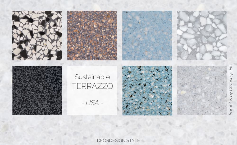 Recycled stone and cement terrazzo samples.<span class="sr-only"> (opened in a new window/tab)</span>