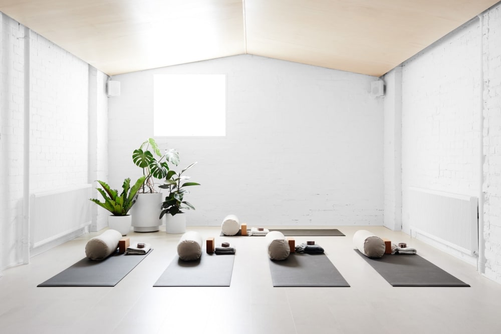 Total white meditation room with a few plants and plenty of natural light.<span class="sr-only"> (opened in a new window/tab)</span>