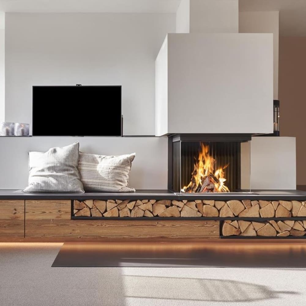 Contemporary fireplace in a living room.<span class="sr-only"> (opened in a new window/tab)</span>
