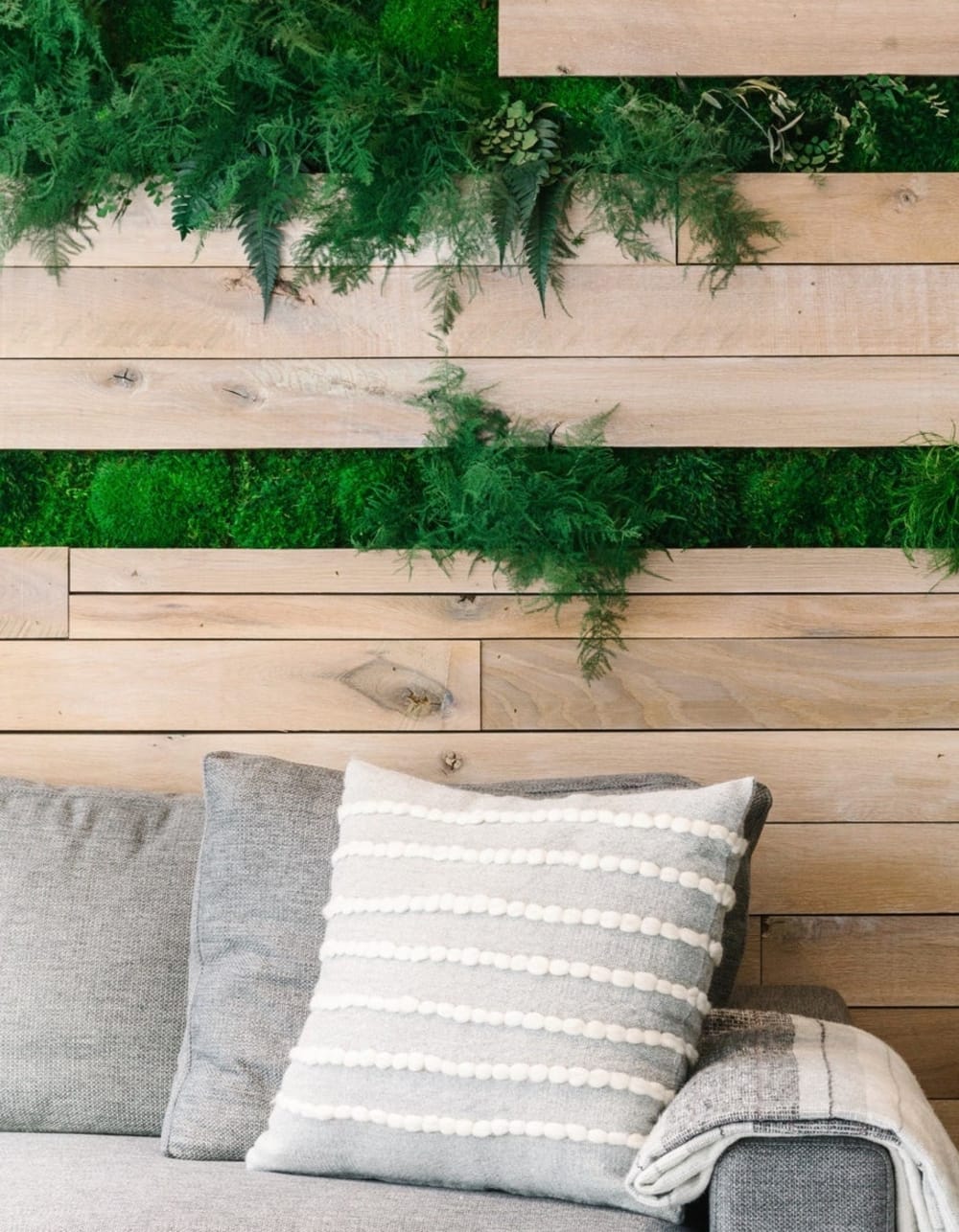 Wood wall with greenery insets.<span class="sr-only"> (opened in a new window/tab)</span>