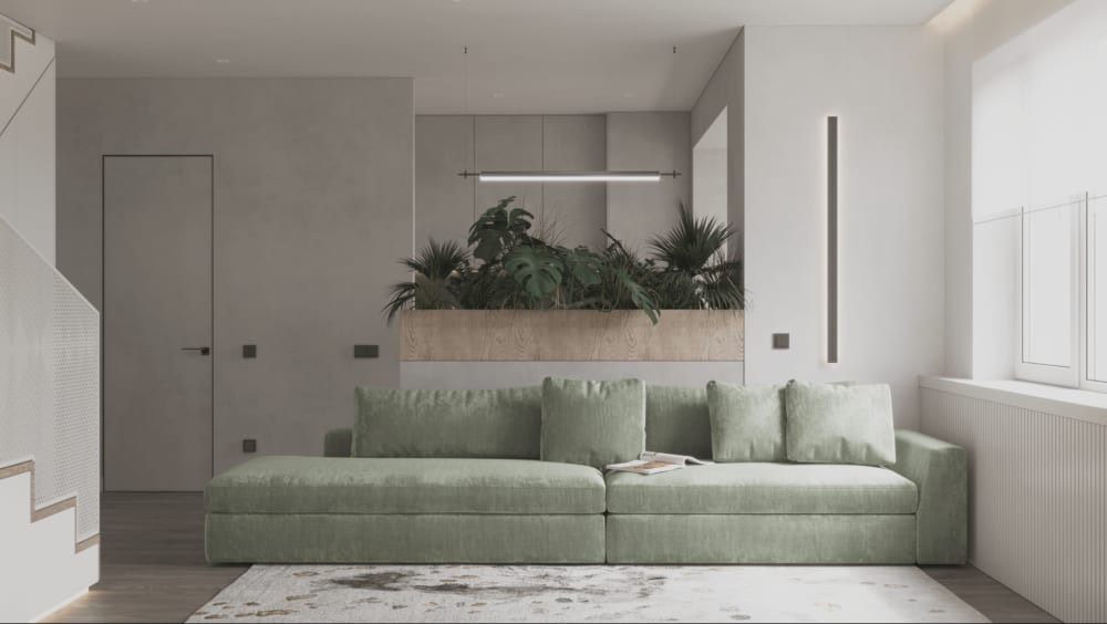 Simple planter used to partition the space in a small apartment.<span class="sr-only"> (opened in a new window/tab)</span>