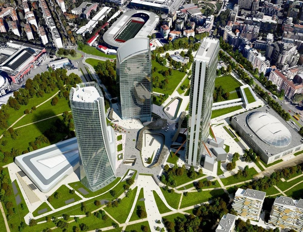 Tre Torri in Milan CityLife district.<span class="sr-only"> (opened in a new window/tab)</span>
