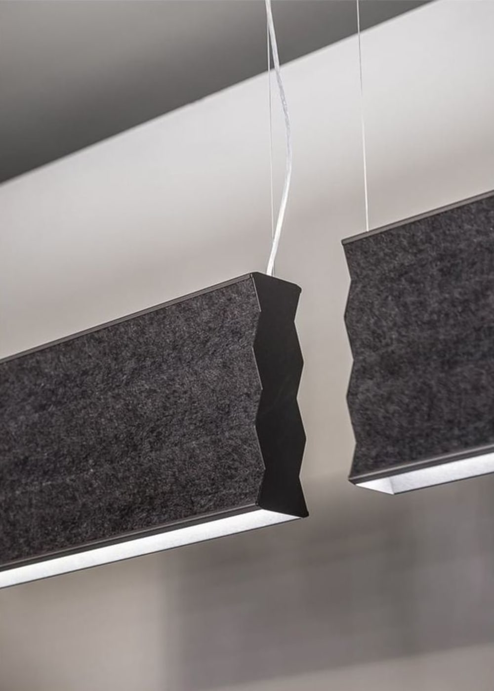 Pendant light whose shade is made with sound-absorbing felt panel.<span class="sr-only"> (opened in a new window/tab)</span>
