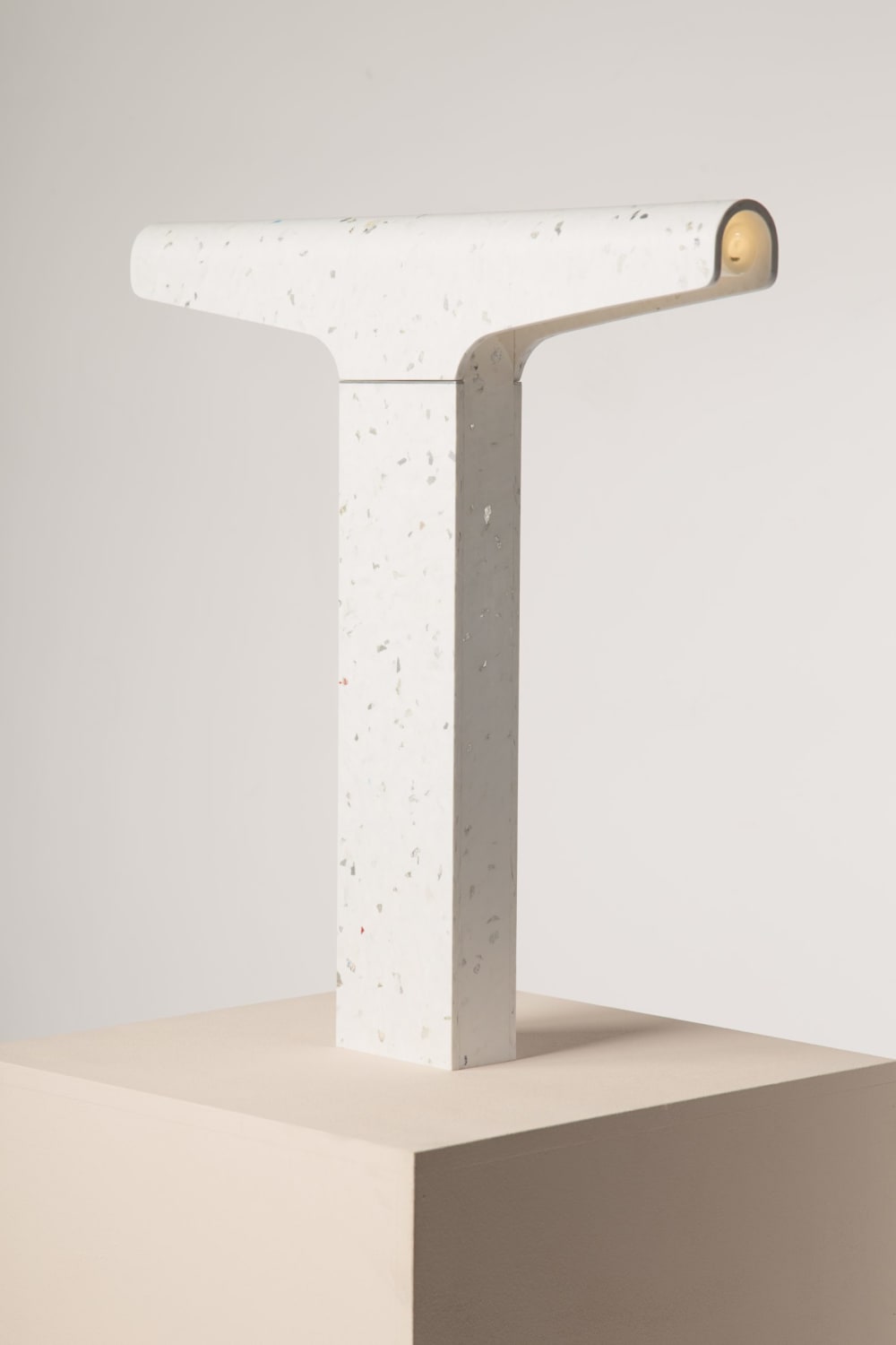 Recycled plastic lamp winning the Guiltless Plastic Prize: one of the plastic recycling initiatives presented at Milan Design Week.<span class="sr-only"> (opened in a new window/tab)</span>
