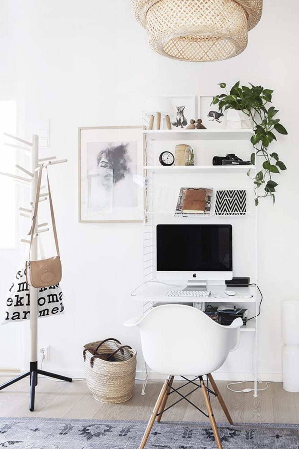 Small home office desk in a bookshelf.<span class="sr-only"> (opened in a new window/tab)</span>