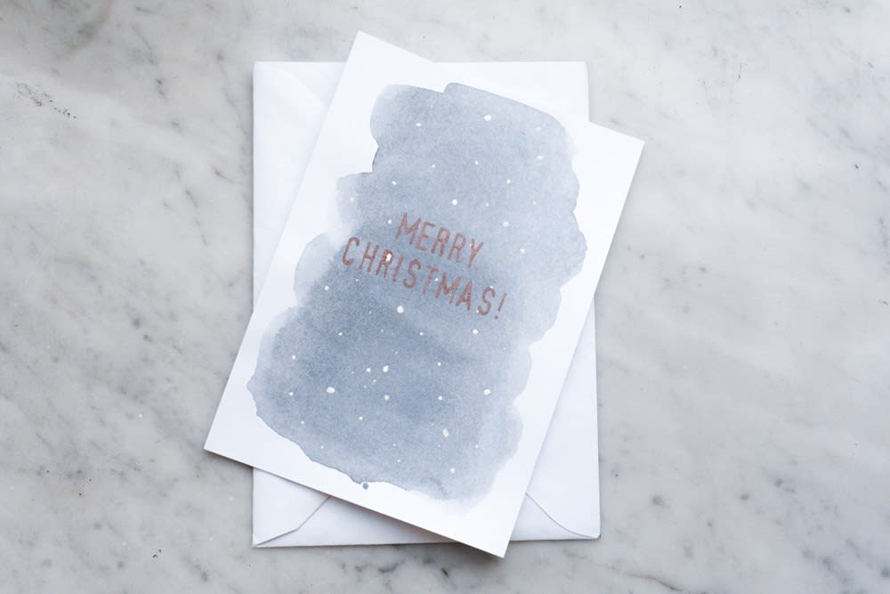 Christmas card with a watercolour background and a simple "Merry Christmas" writing.<span class="sr-only"> (opened in a new window/tab)</span>
