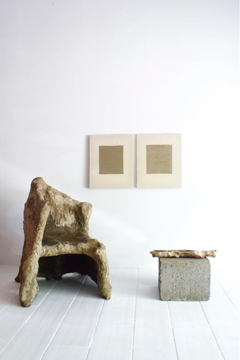 A sustainable design chair with irregular shape made of ocean sediment.<span class="sr-only"> (opened in a new window/tab)</span>