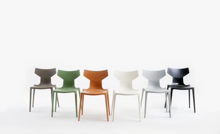 Bio chair, made of an innovative plastic biopolymer, comes in 6 different colours