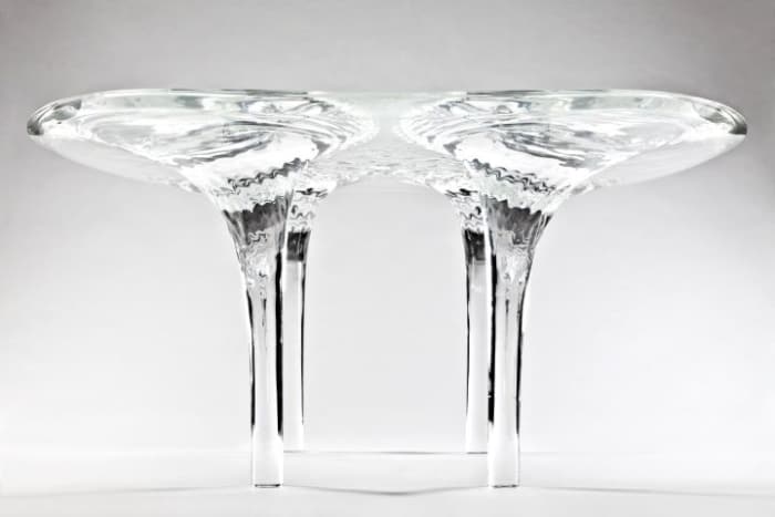 Liquid Glacial table, by Zaha Hadid.