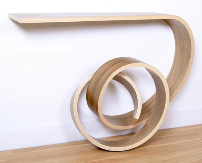 Console table with knot leg, by Kino Guerin.