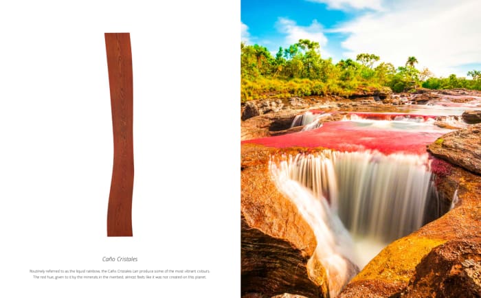 Reddish colour inspired by the river Caño Cristales, in Colombia.