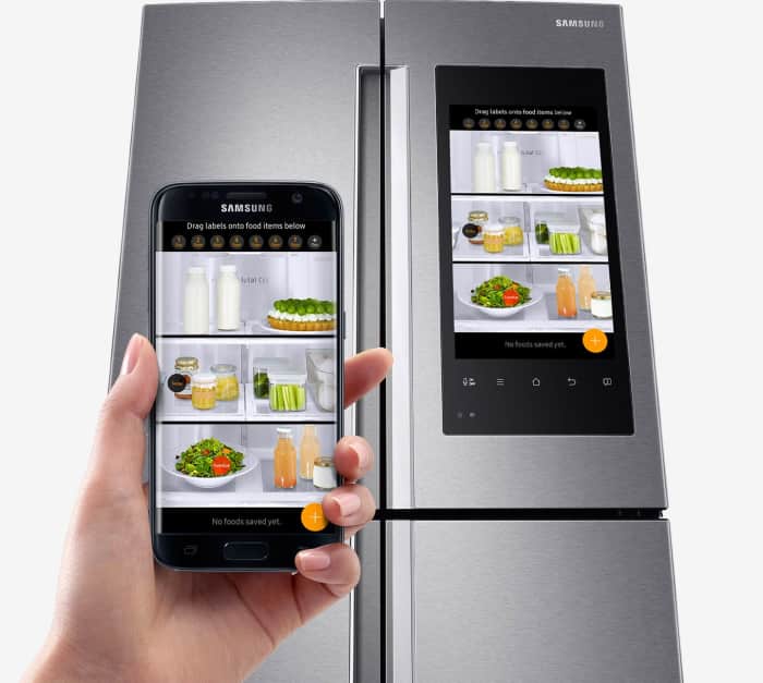 Smart kitchen innovations allow fridges to communicate with smartphones.
