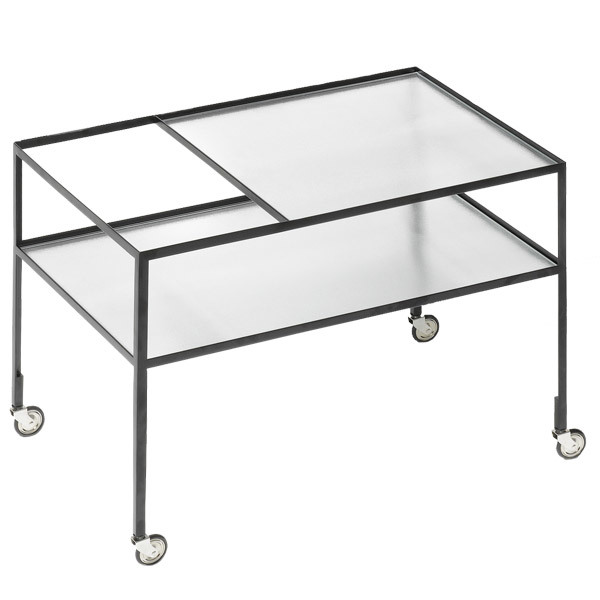 Bauhaus bar cart, designed by Herbert Hirche, is perfect for summer entertaining with a minimalist style
