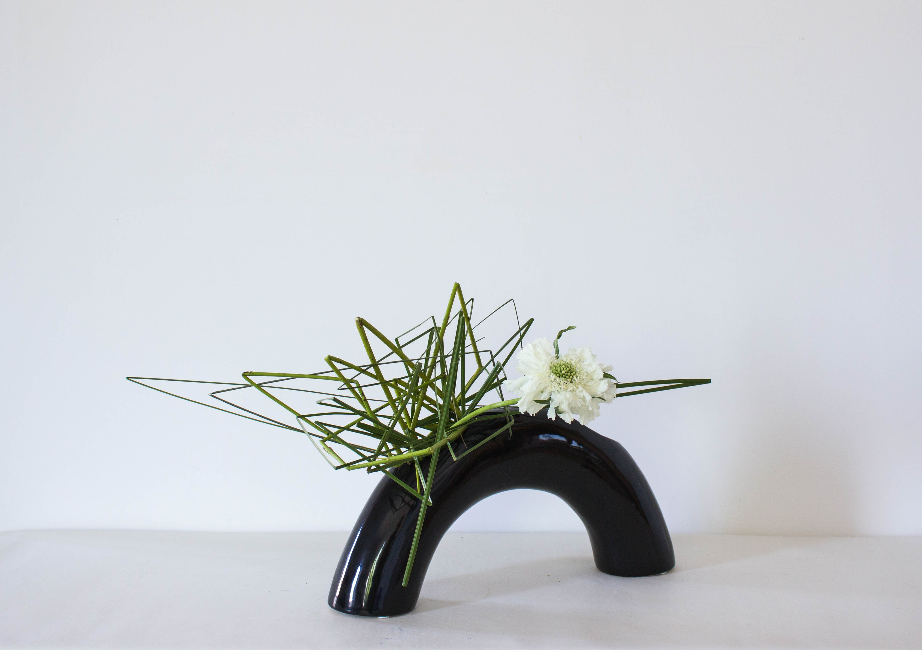 Ikebana abstract arrangement, perfect décor in a minimalist interior.
