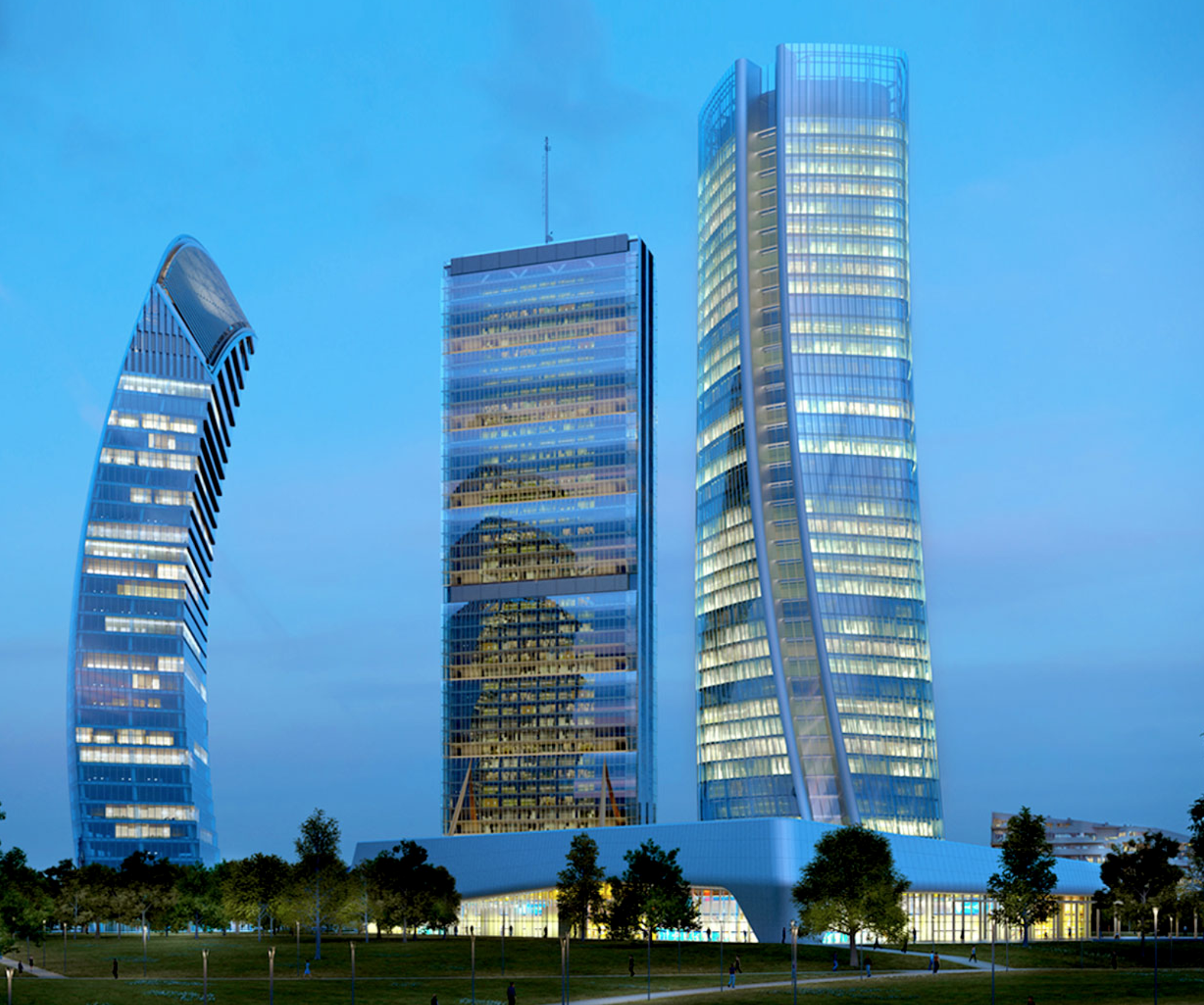 Skyline of Milan with the addition of the Three Towers in CityLife.