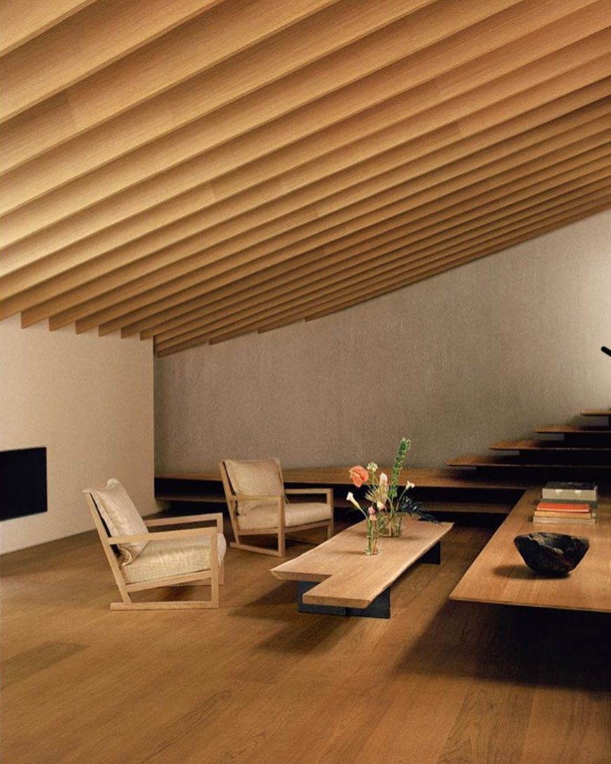 Wood interior with Japanese inspiration.