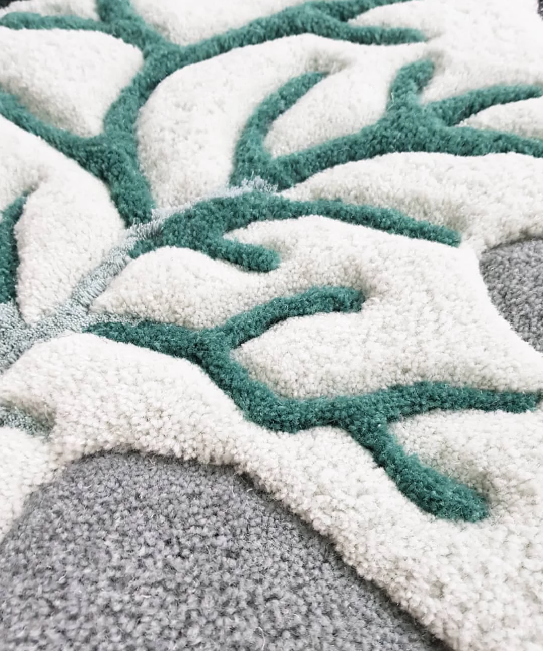 Detail of the coral reef textile art.