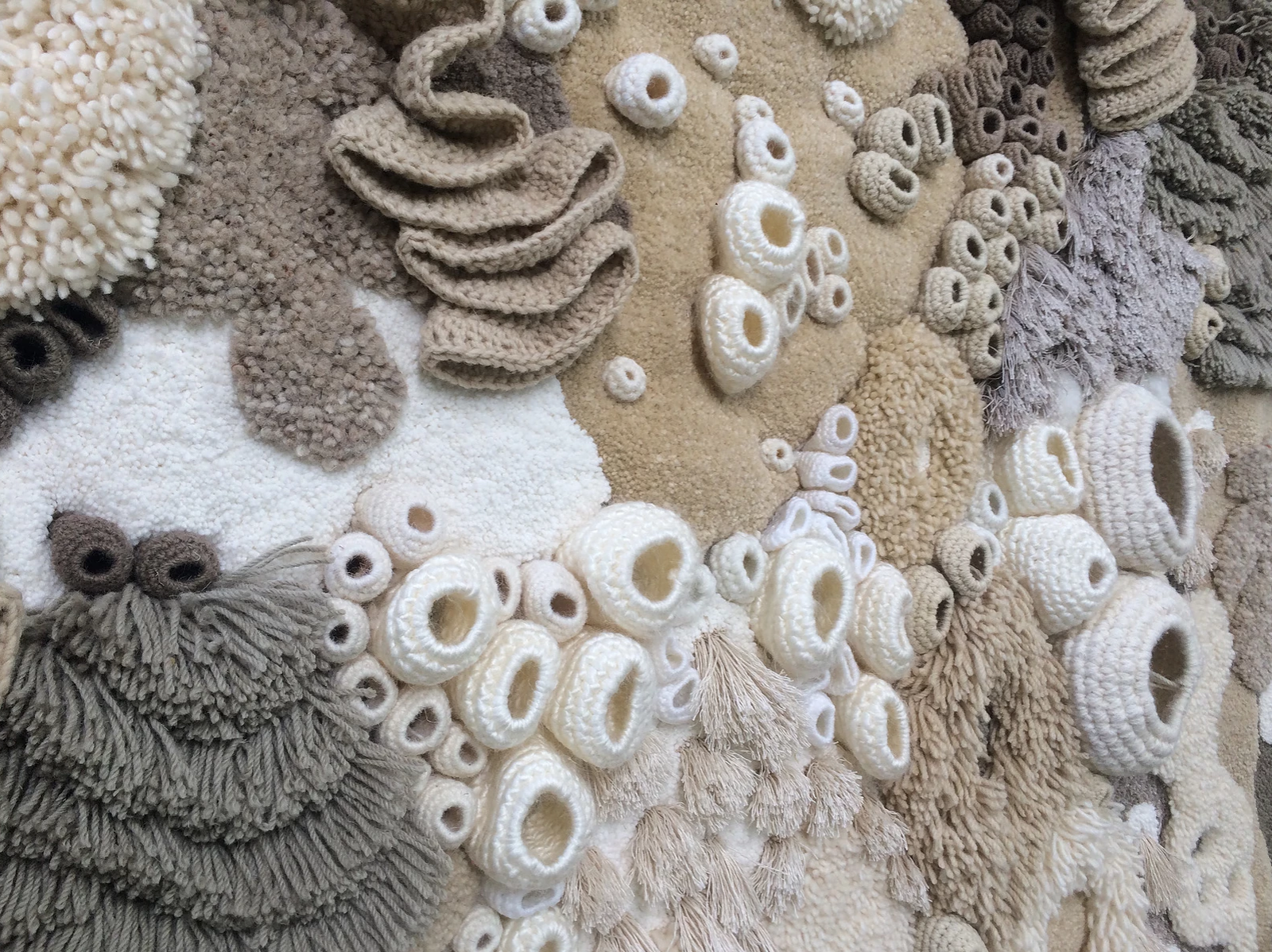 Detail of the coral reef textile art.