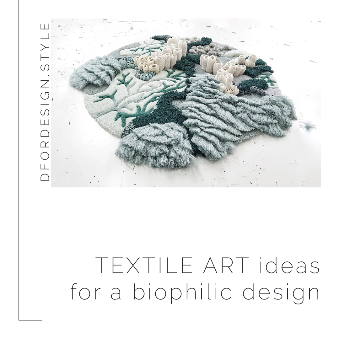 Textile art ideas for a biophilic design. Pin it.