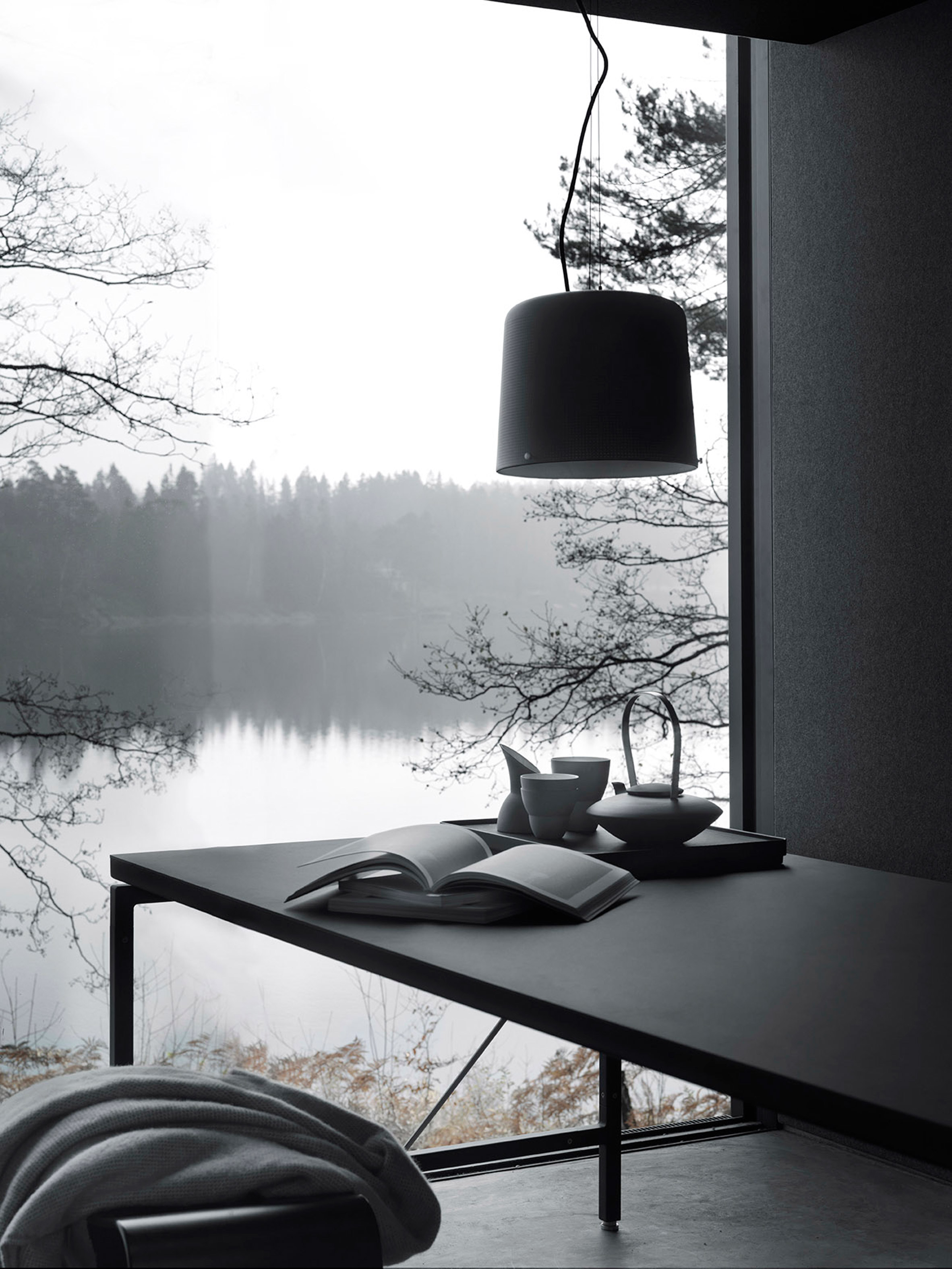 The lake view seen from the living area.