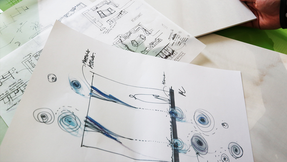 A sketch of the MateriAttiva event at Milan Design Week 2019.