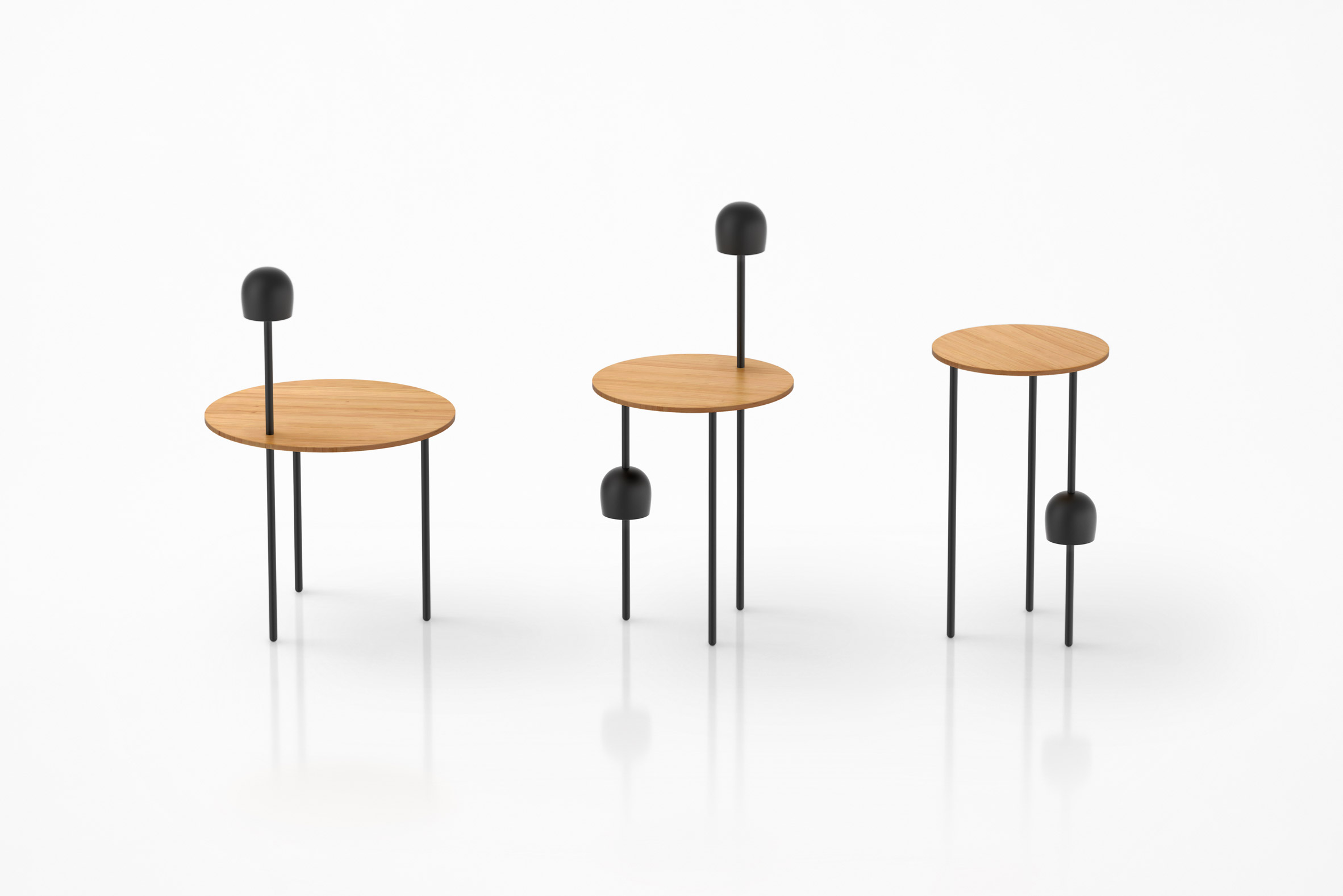 Side table with integrated light.