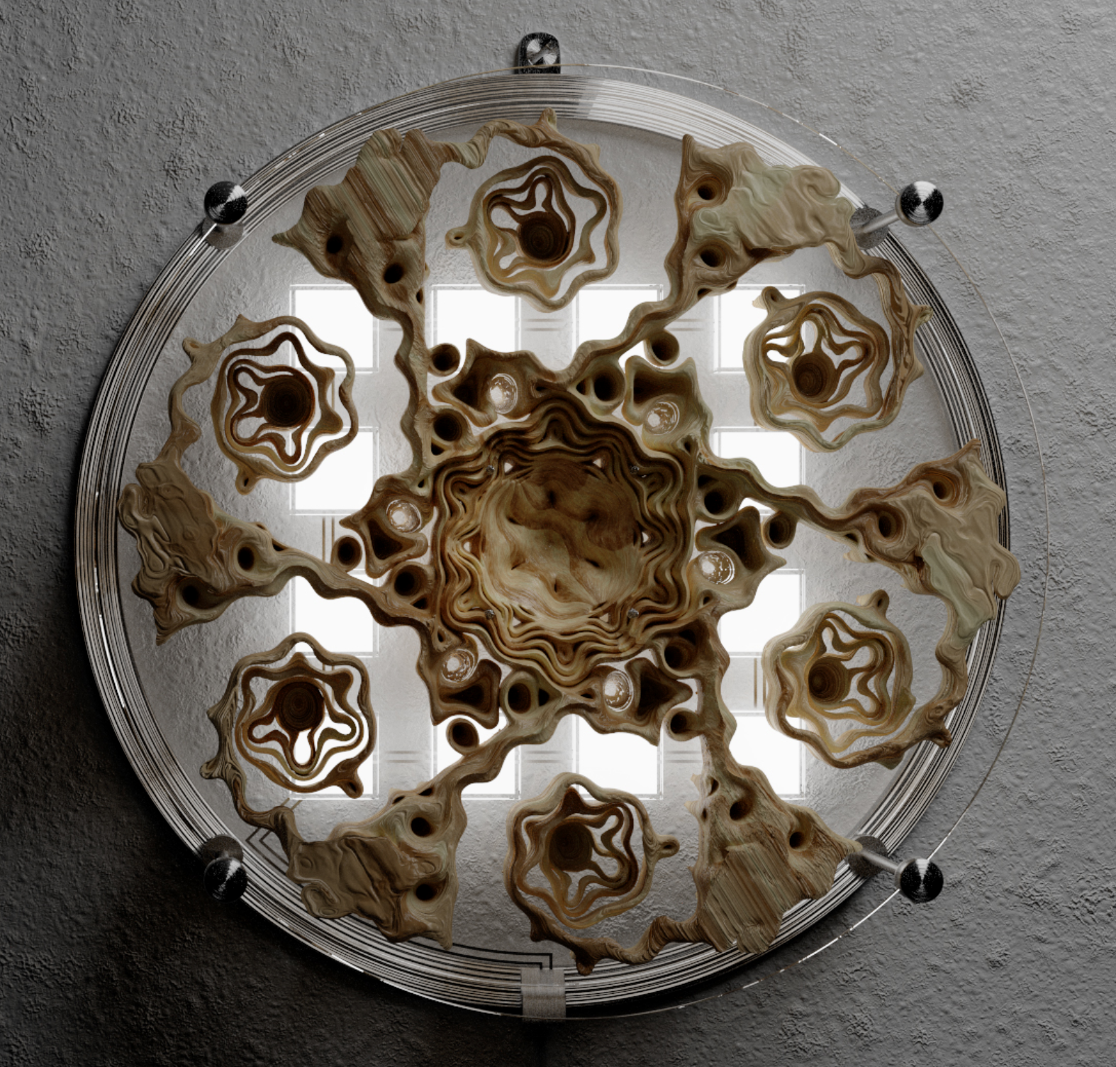 Wall lamp reproducing natural fractals.
